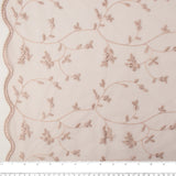 Embroidered Mesh - CHERIE - Leafs - Dusty pink