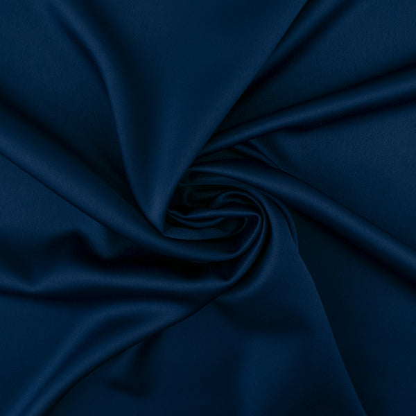 Crêpe Satin - CHANTILLY - Bleu nuit