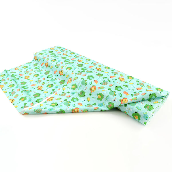 BABYVILLE BOUTIQUE WATERPROOF PUL FABRIC FROGS TURQUOISE 165CM (64 INCHES)