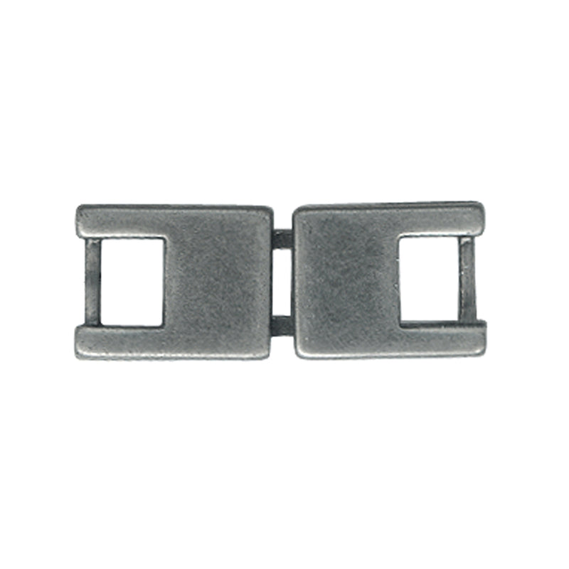 ELAN Flat Hook & Eye Clasp - 5mm (¼") - Antique Silver -2 pcs