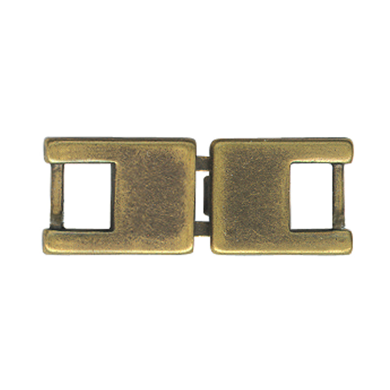 ELAN Flat Hook & Eye Clasp - 5mm (¼") - Antique Brass -2 pcs