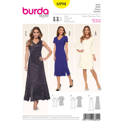 BURDA - 6894 Robe  femme