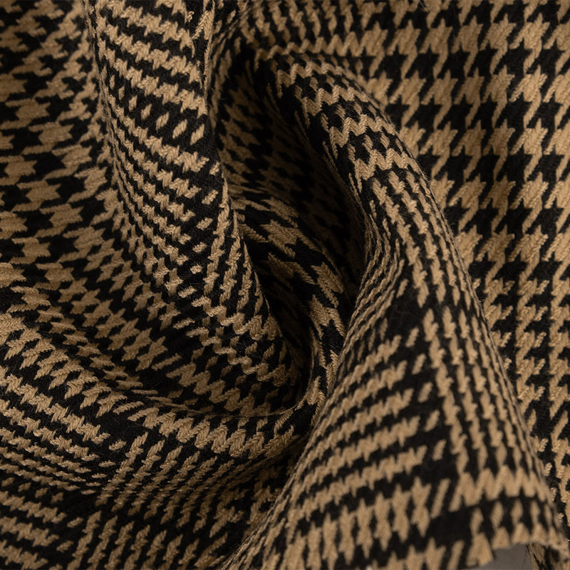 Stretch Yarn Dyed Suiting - Houndstooth plaid - Brown