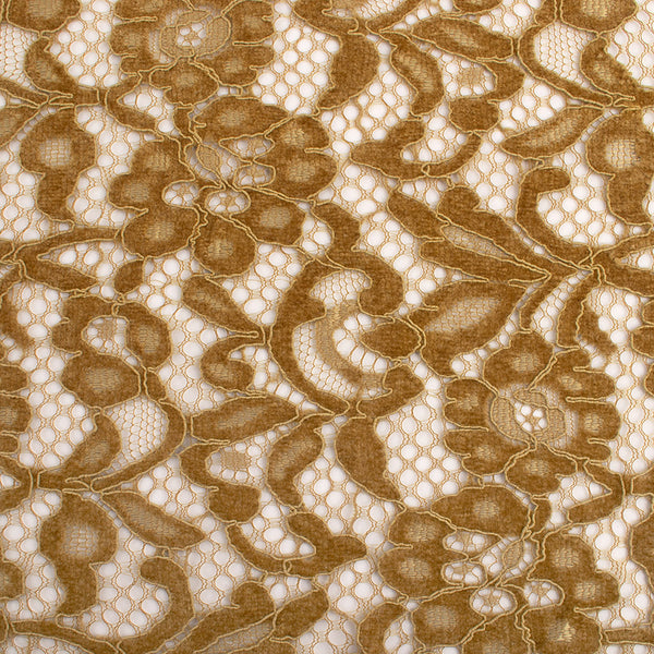 Velvety Corded Lace - Mustard