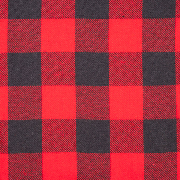 Tissu brossé pour chemise CARREAUX BUFFALO - Extra grand 2" - Rouge