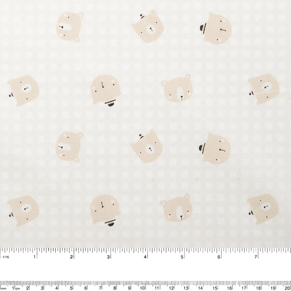 CAMELOT Quilting cotton - Big bear cuddles collection - Floating bear - White
