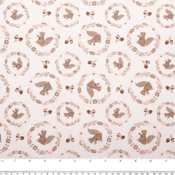 CAMELOT Quilting cotton - Watson in the woods collection - Watson - Pink