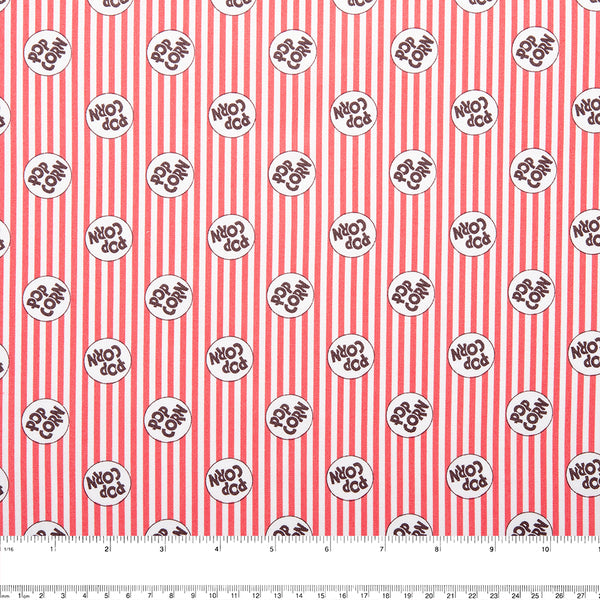 CAMELOT - Coton pour courtepointe - Collection Pop - Logo sur rayures - Blanc