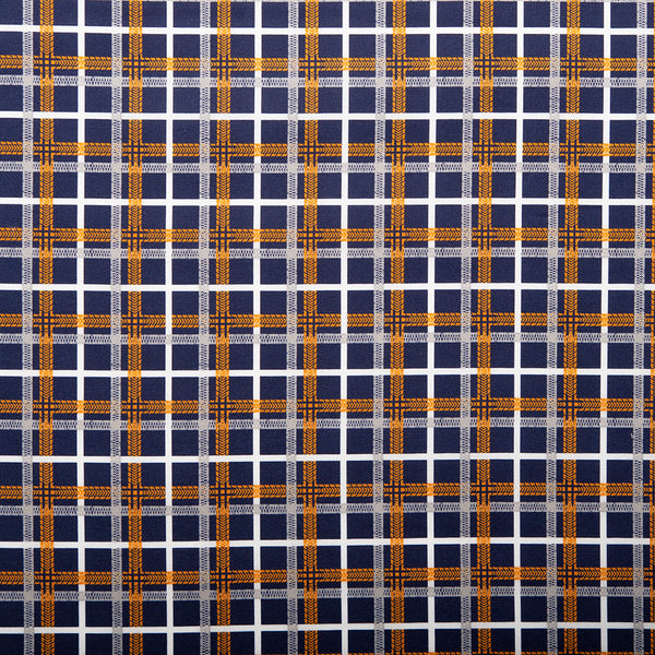 CAMELOT Quilting cotton - On the move collection - Tire tracks plaid - Navy