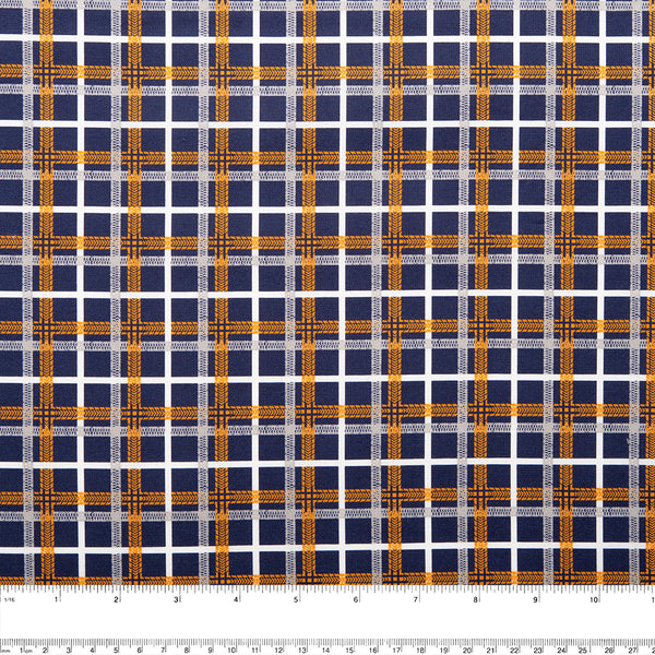 CAMELOT Quilting cotton - On the move collection - Tire tracks plaid - Navy