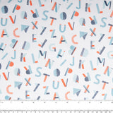 CAMELOT Quilting cotton - Nautical collection - Letters - White