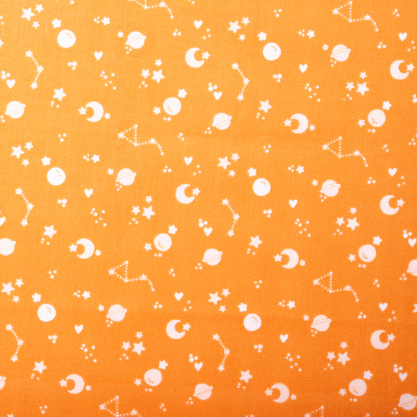 CAMELOT Quilting cotton - Boho Galaxy collection - Moon - Orange