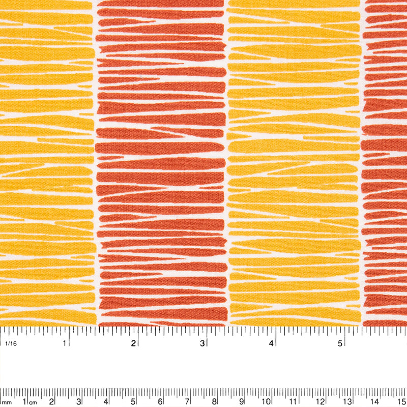 COLLECTOR&#039;S - Coton imprimé - Rayures - Jaune / Orange (10 mètres)