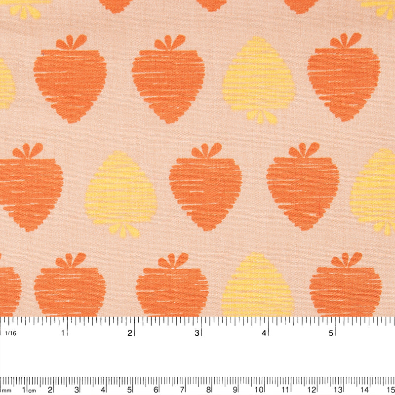 COLLECTOR'S Cotton prints - Strawberry - Yellow / Orange (10 meters)