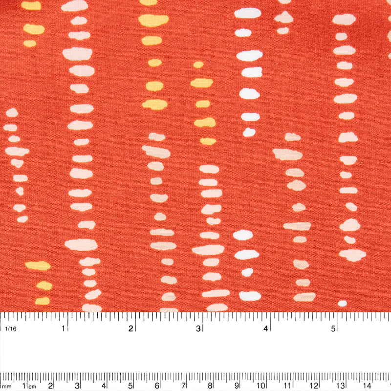 COLLECTOR&#039;S - Coton imprimé - Pois en rayure - Orange (10 mètres)