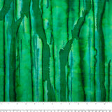 Batik teint à  la main - Rayures - Vert (10 mètres)