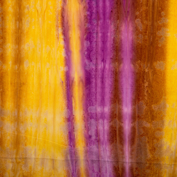 Batik teint à  la main - Rayures - Jaune / Rose / Brun (10 mètres)