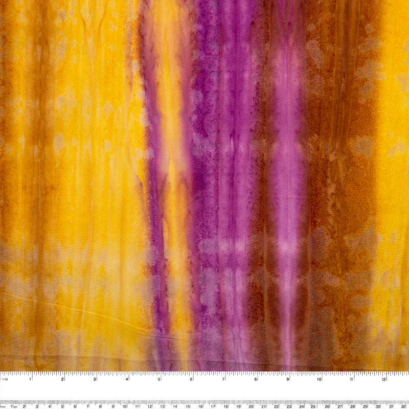 Hand dyed batiks - Stripes - Yellow / Pink / Brown (10 meters)