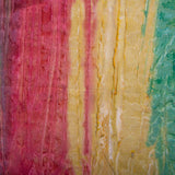 Batik teint à  la main - Rayures - Rose / Jaune / Vert (10 mètres)