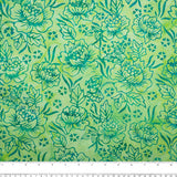 Hand dyed batiks - Peony - Green (10 meters)