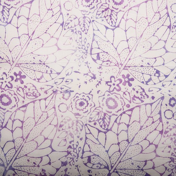 Hand dyed batiks - Leaves - Purple (10 meters)