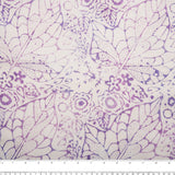 Hand dyed batiks - Leaves - Purple (10 meters)