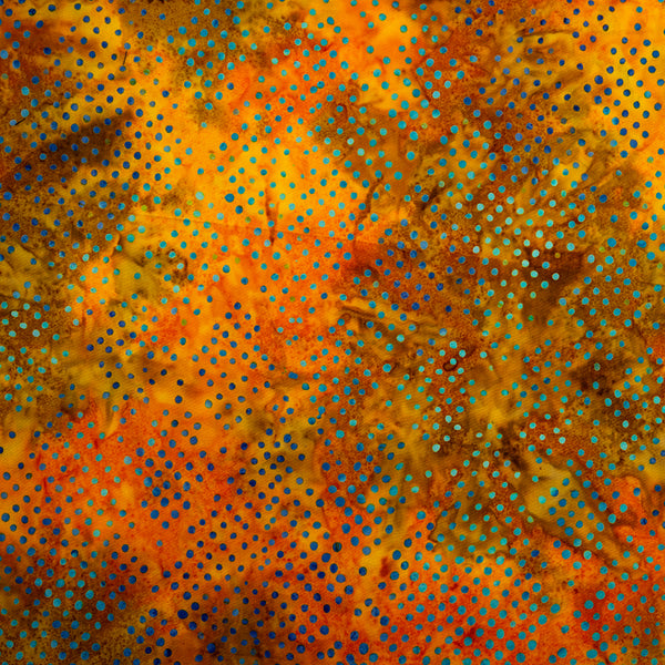 Hand dyed batiks - Dots - Yellow (10 meters)