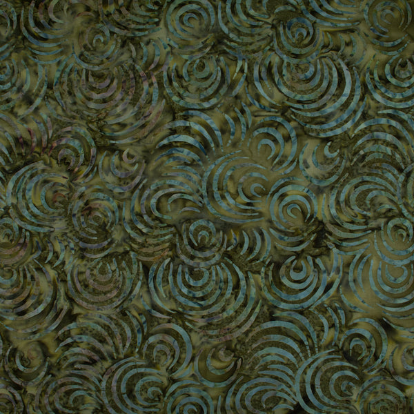 Hand dyed batiks - Circles - Foliage (10 meters)