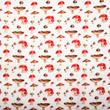 EUROPEAN Digital printed double gauze - Mushroom - Red