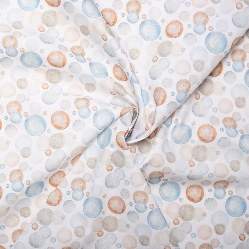 EUROPEAN Digital printed poplin - Bubbles - Blue