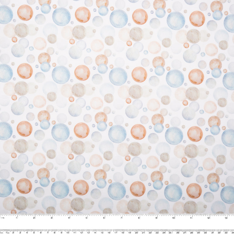 EUROPEAN Digital printed poplin - Bubbles - Blue