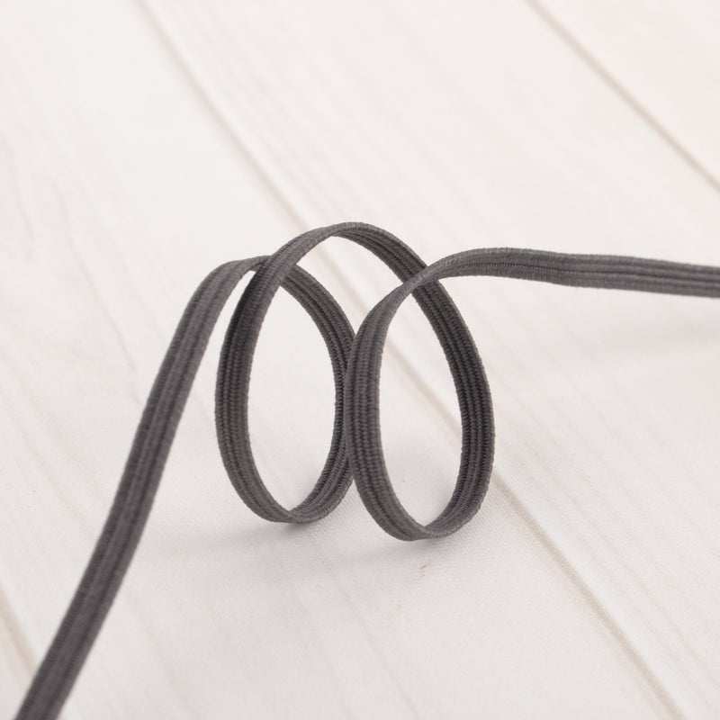 3mm braided elastic - DARK GREY