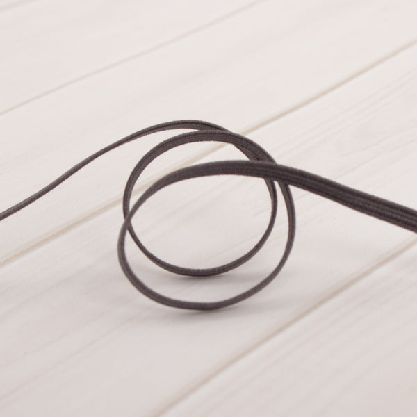 3mm braided elastic - DARK GREY