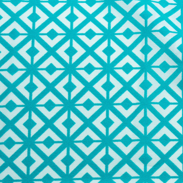 Crêpe sakura imprimé - Géométrique - Turquoise
