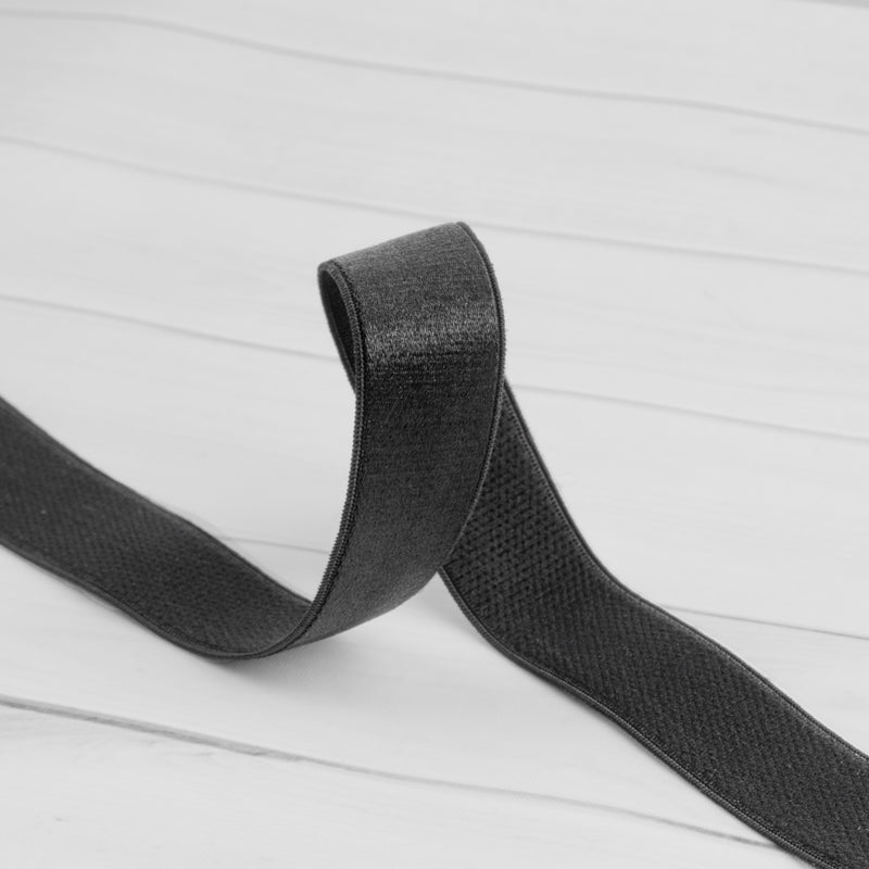 Black Satin Front Elastic Detachable Straps - 10mm or 3/8 Wide -  Porcelynne Lingerie Supplies