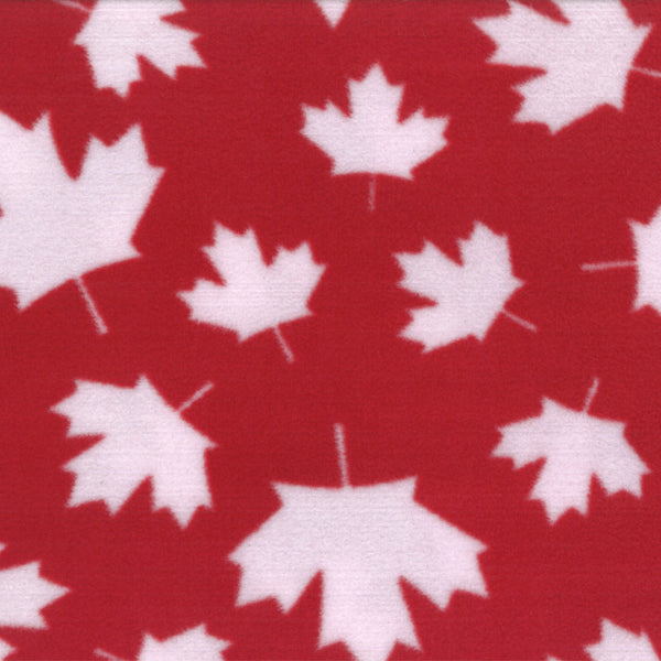 Canadiana Fleece Prints - Maple Leaf - Red