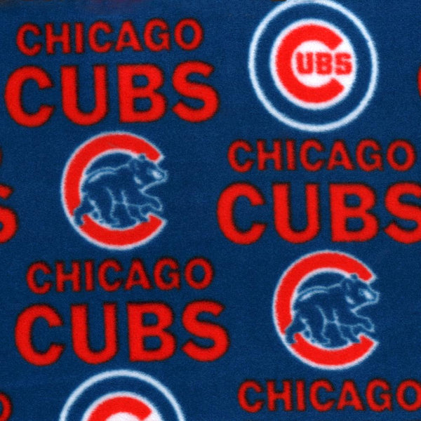 Cubs de Chicago - Molleton imprimé Baseball anti-boulochage - Bleu