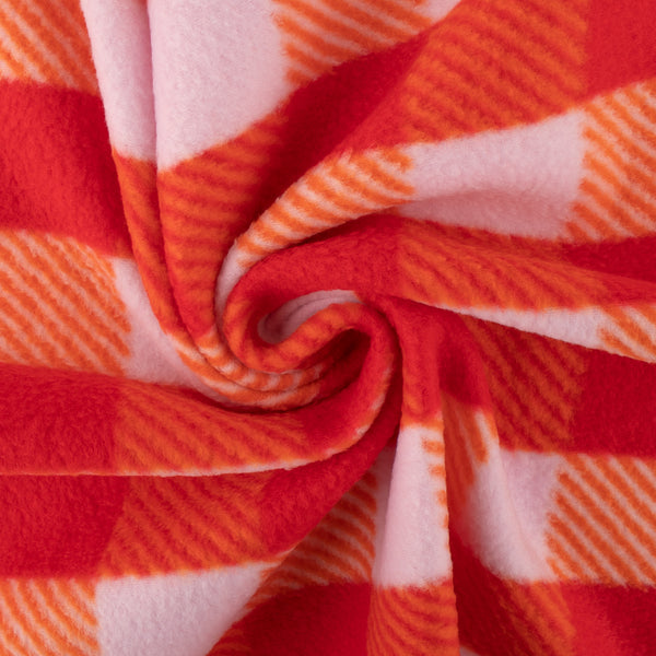 Printed Fleece - OUTBACK - Plaids - Orange