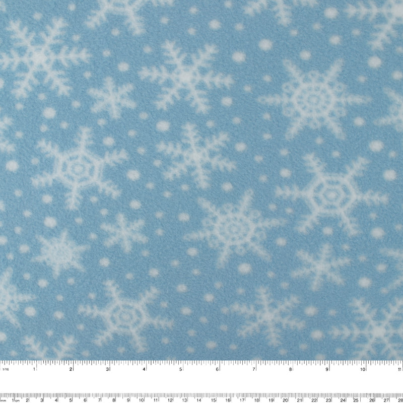 Printed Fleece - OUTBACK - Snowflake - Blue