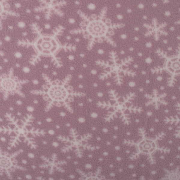 Printed Fleece - OUTBACK - Snowflake - Lavender