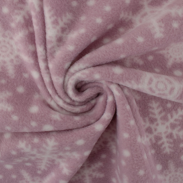 Printed Fleece - OUTBACK - Snowflake - Lavender