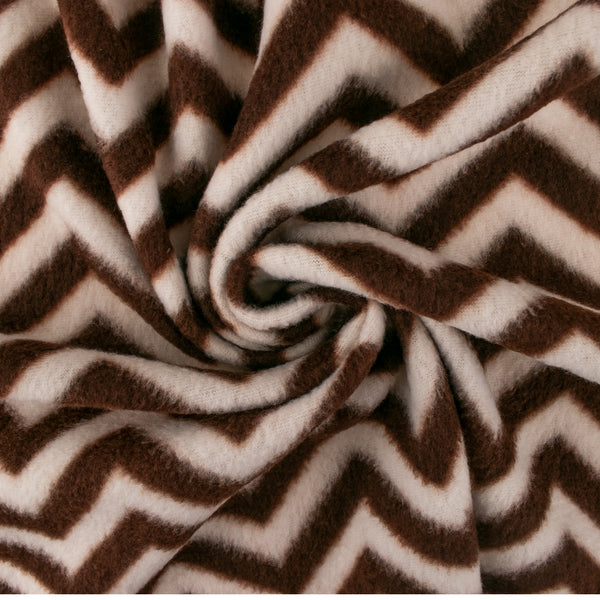Printed Fleece - OUTBACK - Heringbone - Brown