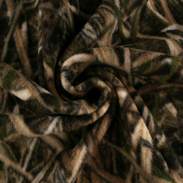 Printed Fleece - OUTBACK - Camouflage field - Brown
