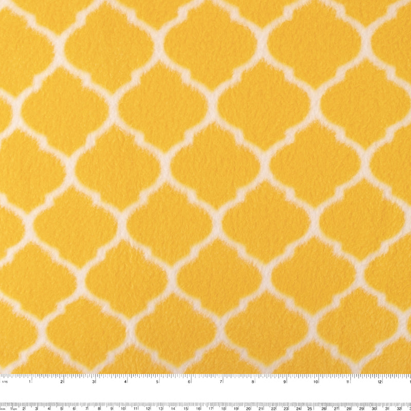 Printed Fleece - OUTBACK - Trellis - Yellow