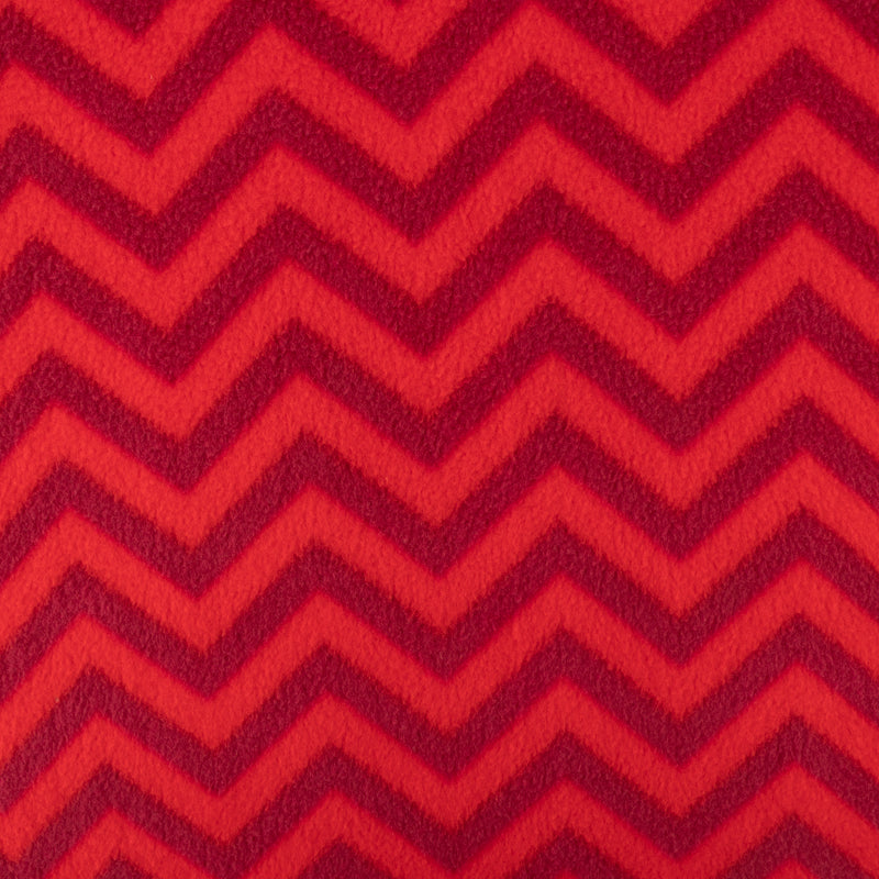 Printed Fleece - OUTBACK - Heringbone - Red