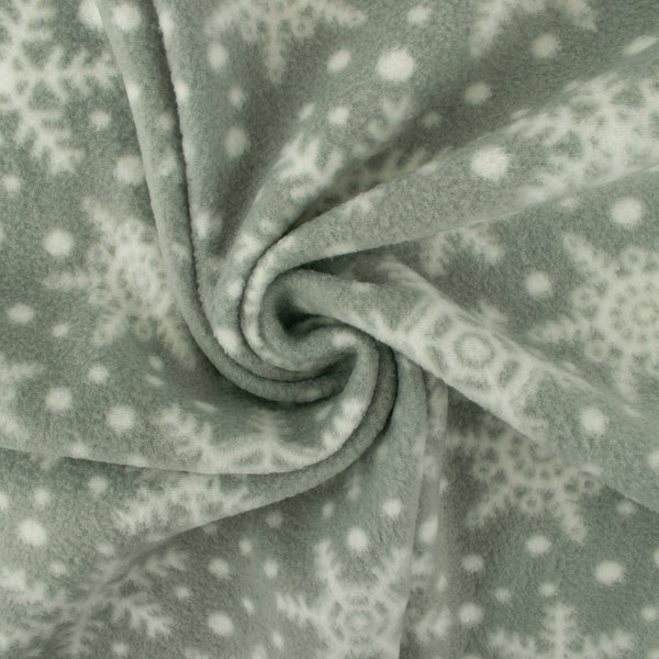 Printed Fleece - OUTBACK - Snowflake - Grey