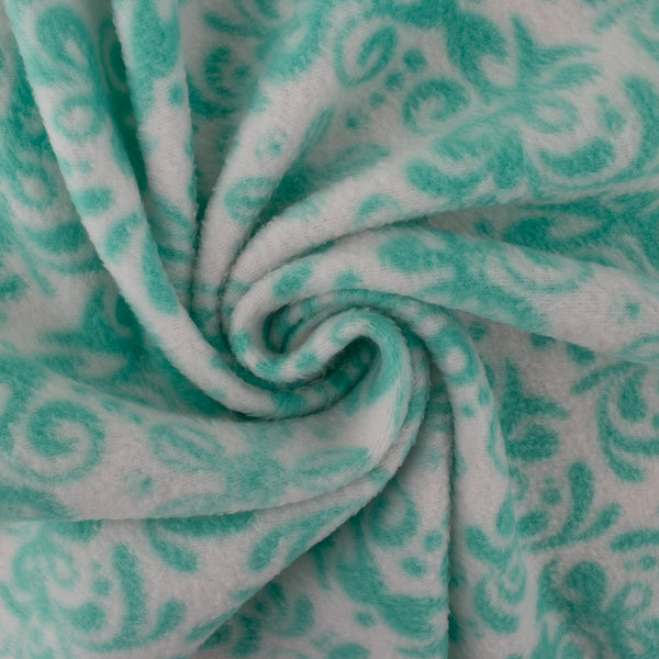 Printed Fleece - OUTBACK - Damask - Mint