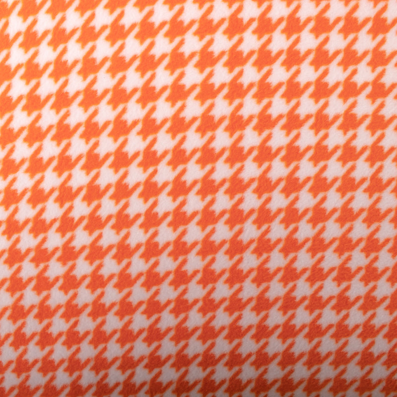 Printed Fleece - OUTBACK - Houndstooth - Orange