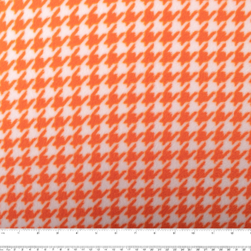 Printed Fleece - OUTBACK - Houndstooth - Orange