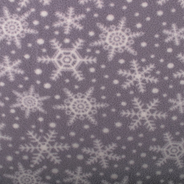 Printed Fleece - OUTBACK - Snowflake - Medium grey